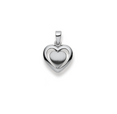 Pendentif coeur en or blanc 18 carats 750 - 13x12 mm